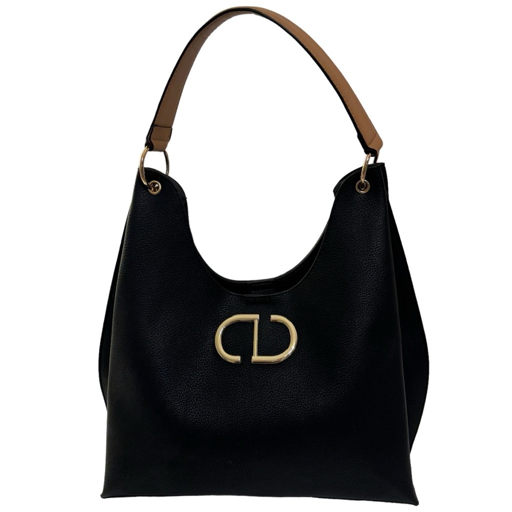 GIANNI BINI Beautiful Black Brown Hobo Shoulder Handbag - Picture 4 of 16